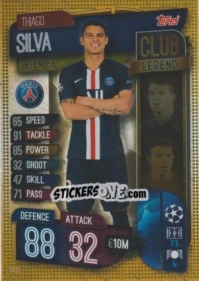 Sticker Thiago Silva - UEFA Champions League 2019-2020. Match Attax. Germany - Topps