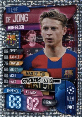 Figurina Frenkie de Jong - UEFA Champions League 2019-2020. Match Attax. Germany - Topps