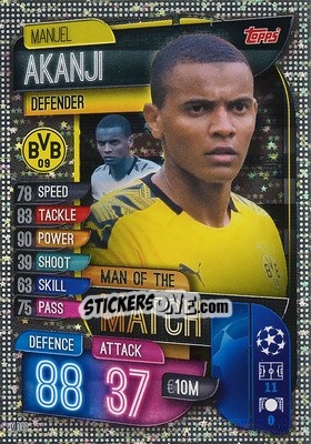Sticker Manuel Akanji - UEFA Champions League 2019-2020. Match Attax. Germany - Topps