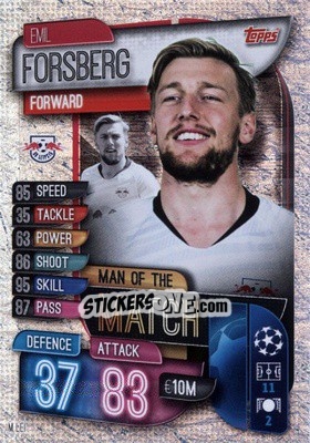 Sticker Emil Forsberg - UEFA Champions League 2019-2020. Match Attax. Germany n. M-LEI - Topps