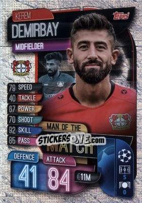 Sticker Kerem Demirbay - UEFA Champions League 2019-2020. Match Attax. Germany n. M-LEV - Topps