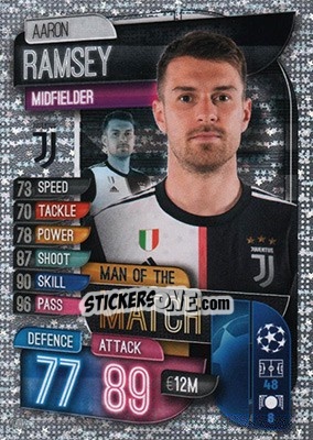 Sticker Aaron Ramsey - UEFA Champions League 2019-2020. Match Attax. Germany n. M-JUV - Topps