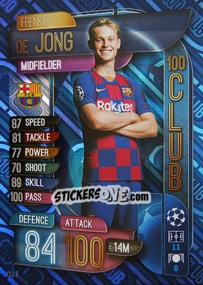 Cromo Frenkie de Jong - UEFA Champions League 2019-2020. Match Attax. Germany - Topps