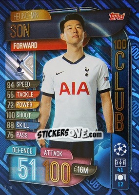 Sticker Heung-Min Son - UEFA Champions League 2019-2020. Match Attax. Germany n. CLU10 - Topps