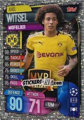 Sticker Axel Witsel - UEFA Champions League 2019-2020. Match Attax. Germany n. C-DOR - Topps
