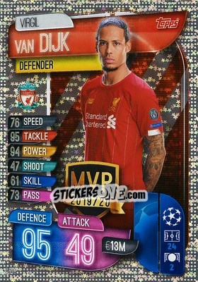 Figurina Virgil van Dijk - UEFA Champions League 2019-2020. Match Attax. Germany - Topps