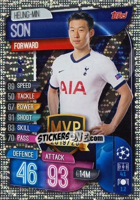 Sticker Heung-Min Son - UEFA Champions League 2019-2020. Match Attax. Germany n. C-TOT - Topps