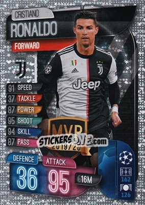 Sticker Cristiano Ronaldo - UEFA Champions League 2019-2020. Match Attax. Germany n. C-JUV - Topps