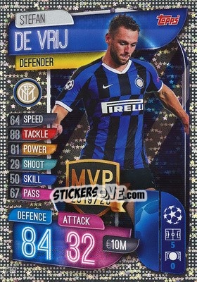 Figurina Stefan de Vrij - UEFA Champions League 2019-2020. Match Attax. Germany - Topps