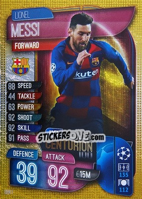 Sticker Lionel Messi - UEFA Champions League 2019-2020. Match Attax. Germany - Topps