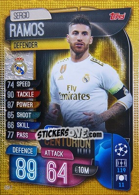 Sticker Sergio Ramos - UEFA Champions League 2019-2020. Match Attax. Germany - Topps