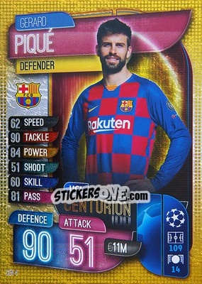 Sticker Gerard Piqué - UEFA Champions League 2019-2020. Match Attax. Germany n. CEN4 - Topps