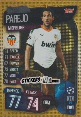 Sticker Daniel Parejo - UEFA Champions League 2019-2020. Match Attax. Germany n. PP4 - Topps