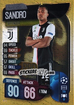 Figurina Alex Sandro - UEFA Champions League 2019-2020. Match Attax. Germany - Topps