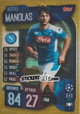 Sticker Kostas Manolas - UEFA Champions League 2019-2020. Match Attax. Germany n. PP10 - Topps