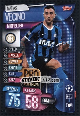 Sticker Matiás Vecino - UEFA Champions League 2019-2020. Match Attax. Germany - Topps