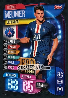 Sticker Thomas Meunier - UEFA Champions League 2019-2020. Match Attax. Germany n. PP17 - Topps