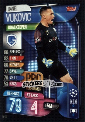 Cromo Daniel Vukovic - UEFA Champions League 2019-2020. Match Attax. Germany n. PP20 - Topps
