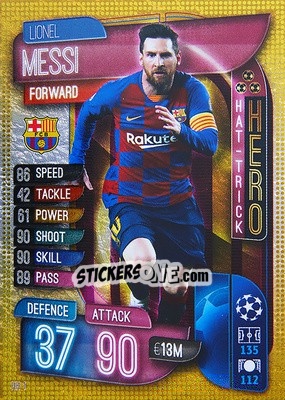 Sticker Lionel Messi - UEFA Champions League 2019-2020. Match Attax. Germany n. HH1 - Topps
