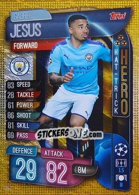Sticker Gabriel Jesus - UEFA Champions League 2019-2020. Match Attax. Germany n. HH2 - Topps