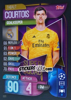 Sticker Thibaut Courtois - UEFA Champions League 2019-2020. Match Attax. Germany n. SS1 - Topps