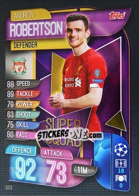 Sticker Andrew Robertson - UEFA Champions League 2019-2020. Match Attax. Germany n. SS3 - Topps