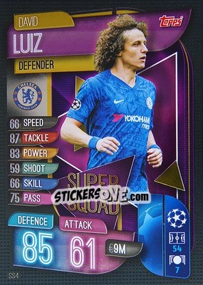 Sticker David Luiz - UEFA Champions League 2019-2020. Match Attax. Germany - Topps