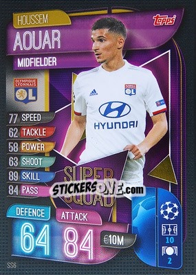 Sticker Houssem Aouar - UEFA Champions League 2019-2020. Match Attax. Germany - Topps