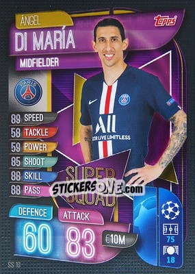 Sticker Ángel Di María - UEFA Champions League 2019-2020. Match Attax. Germany n. SS10 - Topps