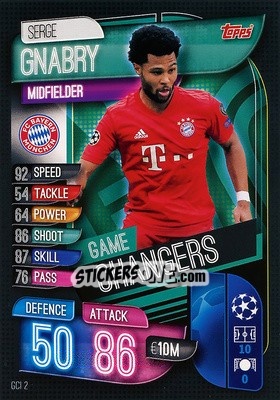 Sticker Serge Gnabry - UEFA Champions League 2019-2020. Match Attax. Germany - Topps