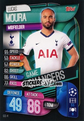 Sticker Lucas Moura - UEFA Champions League 2019-2020. Match Attax. Germany n. GCI4 - Topps