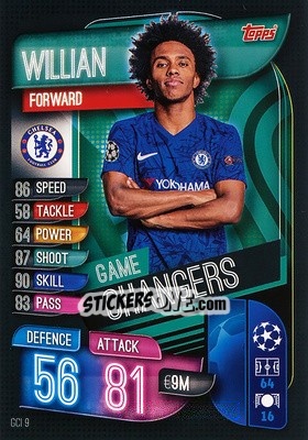 Sticker Willian - UEFA Champions League 2019-2020. Match Attax. Germany n. GCI9 - Topps