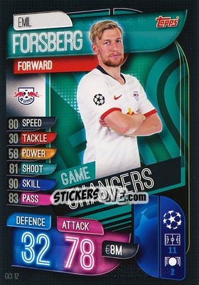 Sticker Emil Forsberg - UEFA Champions League 2019-2020. Match Attax. Germany n. GCI12 - Topps