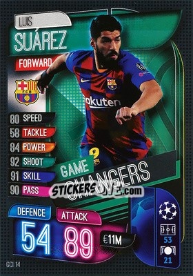 Sticker Luis Suarez - UEFA Champions League 2019-2020. Match Attax. Germany - Topps