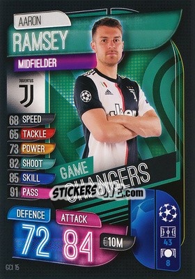 Sticker Aaron Ramsey - UEFA Champions League 2019-2020. Match Attax. Germany - Topps