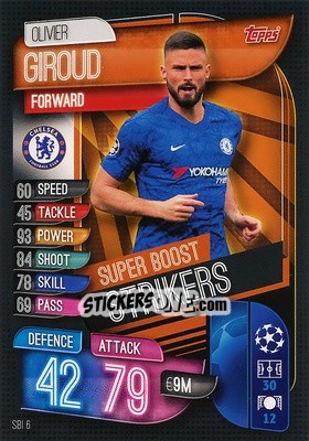 Sticker Olivier Giroud - UEFA Champions League 2019-2020. Match Attax. Germany n. SBI6 - Topps