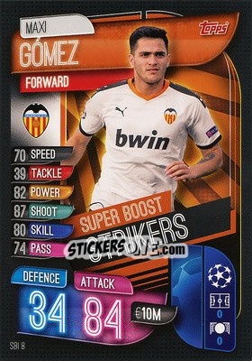 Sticker Maxi Gómez - UEFA Champions League 2019-2020. Match Attax. Germany n. SBI8 - Topps