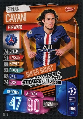 Cromo Edinson Cavani - UEFA Champions League 2019-2020. Match Attax. Germany - Topps