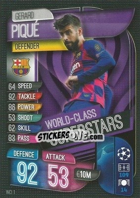 Cromo Gerard Piqué - UEFA Champions League 2019-2020. Match Attax. Germany - Topps