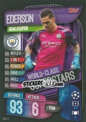 Sticker Ederson - UEFA Champions League 2019-2020. Match Attax. Germany n. WCI3 - Topps