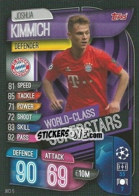 Sticker Joshua Kimmich - UEFA Champions League 2019-2020. Match Attax. Germany n. WCI5 - Topps