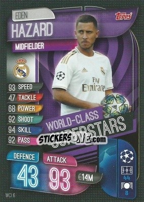 Figurina Eden Hazard - UEFA Champions League 2019-2020. Match Attax. Germany - Topps