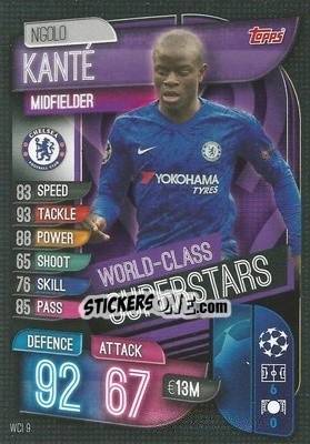 Sticker N'Golo Kanté - UEFA Champions League 2019-2020. Match Attax. Germany n. WCI9 - Topps