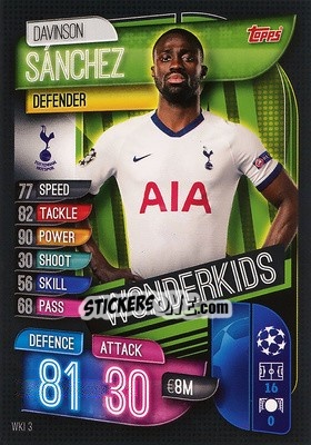 Sticker Davinson Sanchez - UEFA Champions League 2019-2020. Match Attax. Germany n. WKI3 - Topps