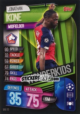 Sticker Jonathan Ikone - UEFA Champions League 2019-2020. Match Attax. Germany n. WKI10 - Topps