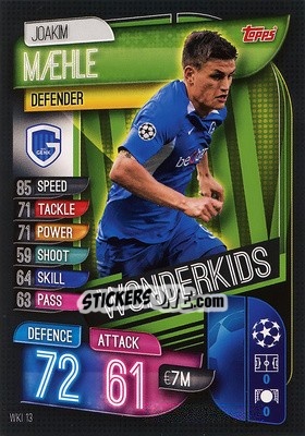 Sticker Joakim Mæhle - UEFA Champions League 2019-2020. Match Attax. Germany n. WKI13 - Topps