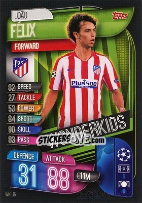 Sticker Joao Félix - UEFA Champions League 2019-2020. Match Attax. Germany n. WKI15 - Topps