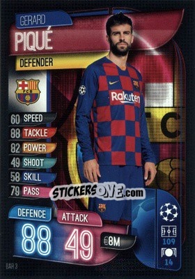 Figurina Gerard Piqué - UEFA Champions League 2019-2020. Match Attax. Germany - Topps