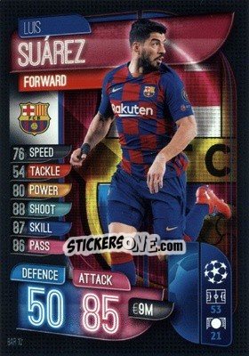Sticker Luis Suárez - UEFA Champions League 2019-2020. Match Attax. Germany n. BAR10 - Topps