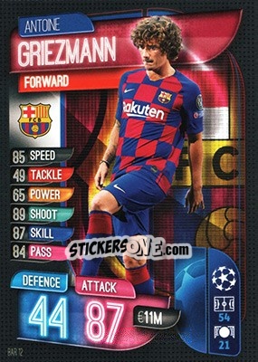 Sticker Antoine Griezmann - UEFA Champions League 2019-2020. Match Attax. Germany n. BAR12 - Topps